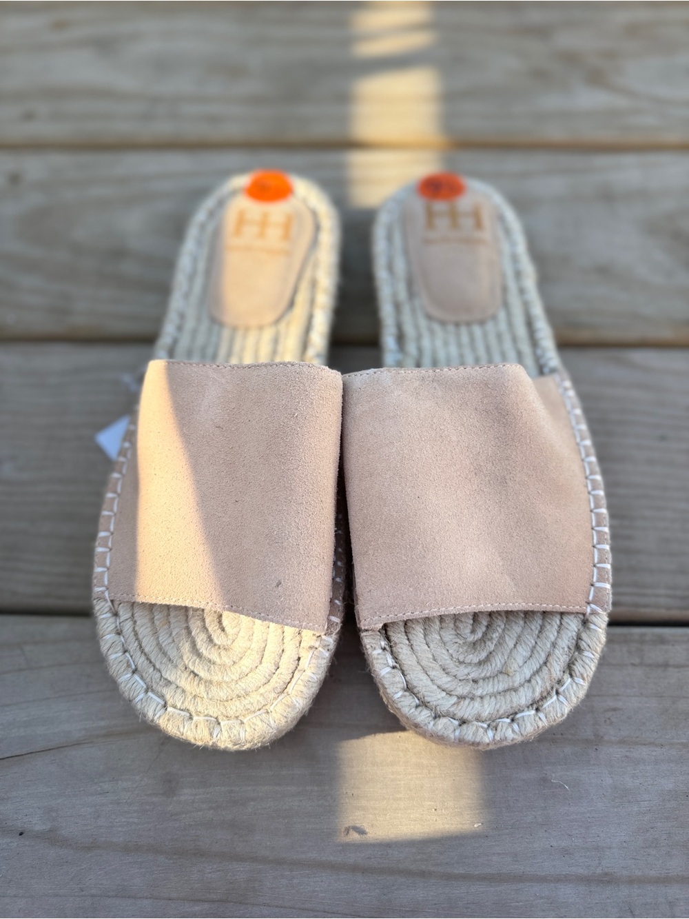 Haute Hippie Blush Suede Espadrille Slide